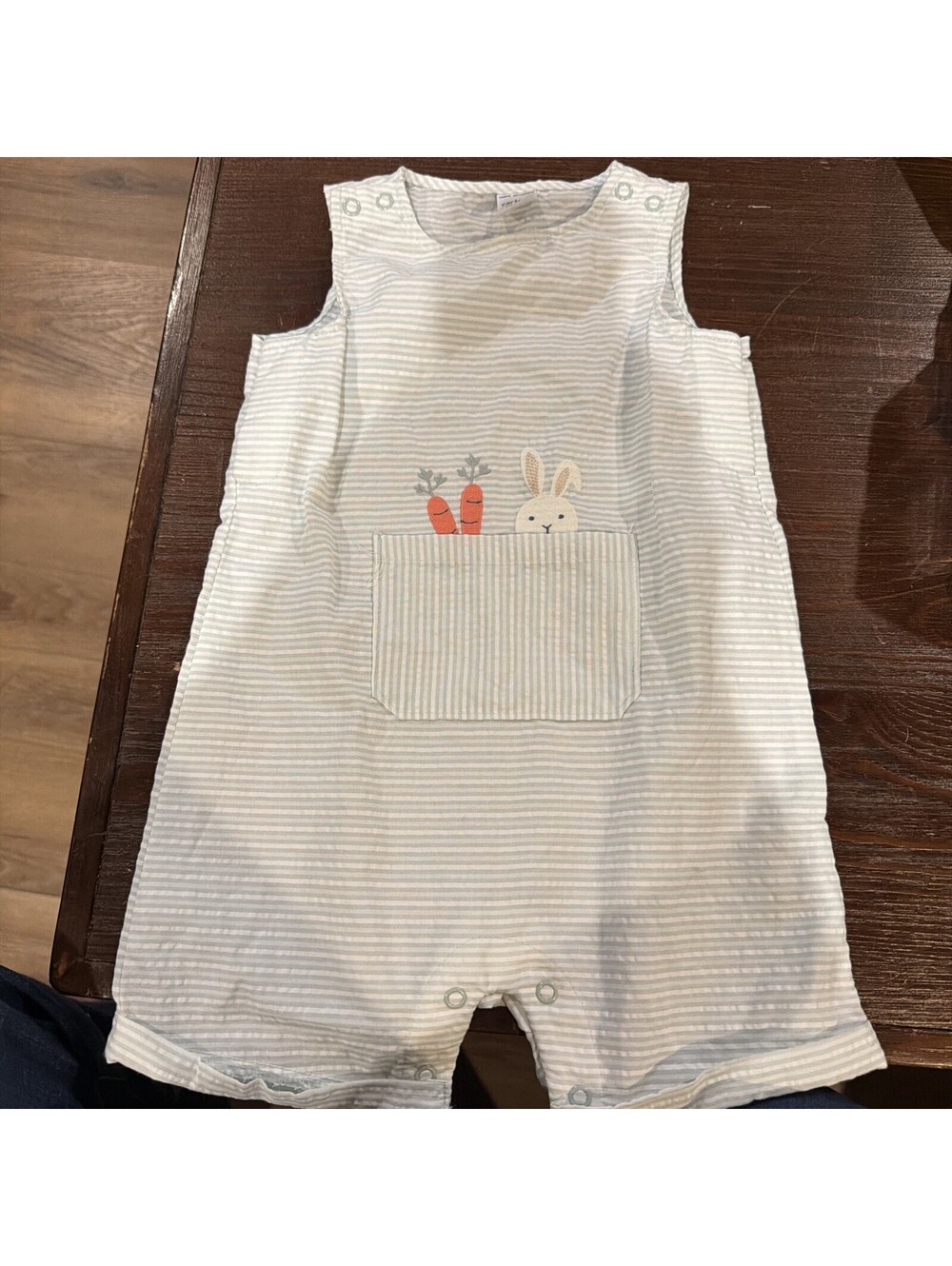 Carter's Baby Sleeveless Romper with Bunny and Carrot Pocket 18 Months